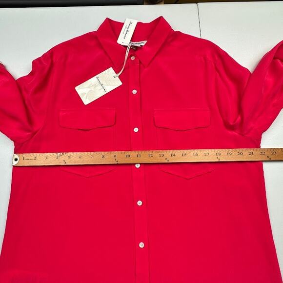 Tommy Bahama Top Women Large Pink June Silk Cargo Pocket Button Front Resort - Picture 8 of 11